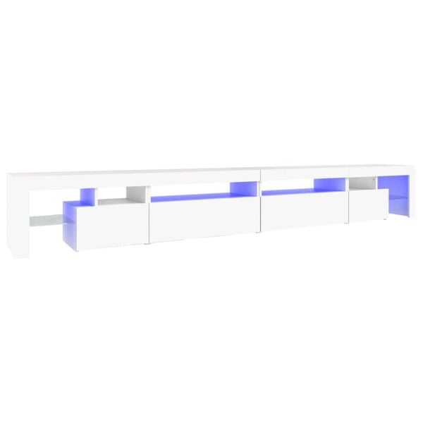 vidaXL TV Cabinet with LED Lights White 290x36.5x40 cm