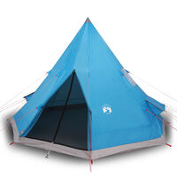 vidaXL Camping Tent Tipi 4-Person Blue Waterproof