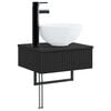 vidaXL Wall-Mounted Wash Basin Black 40 x 35 x 39 cm Engineered Wood