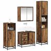 vidaXL Bathroom Furniture Set with Door 4 pcs Old wood Engineered wood