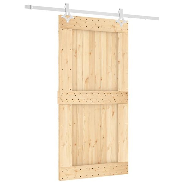 vidaXL Sliding Door with Hardware Set 100x210 cm Solid Wood Pine