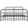 vidaXL Metal Bed Frame without Mattress with Footboard Black 180x200cm