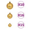 vidaXL Artificial Pre-lit Christmas Tree with Ball Set Gold 240 cm PET