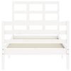 vidaXL Bed Frame without Mattress White Small Single Solid Wood