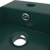vidaXL Bathroom Sink with Overflow Ceramic Dark Green