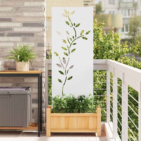 vidaXL Garden Privacy Screen White 50 x 140 cm Cold-rolled steel