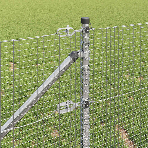 vidaXL Fence Post Silver 25 x 1 m (19 x 19 mm mesh) Steel