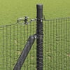 vidaXL Fence Post Grey 50 x 0.8 m (16 x 16 mm mesh) Steel and PVC