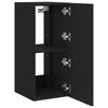 vidaXL TV Wall Cabinet with LED Lights Black 30.5x35x70 cm