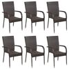 vidaXL 7 Piece Garden Dining Set Poly Rattan Brown