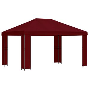 vidaXL Gazebo 4 x 3 m Burgundy Polyester and Steel 190