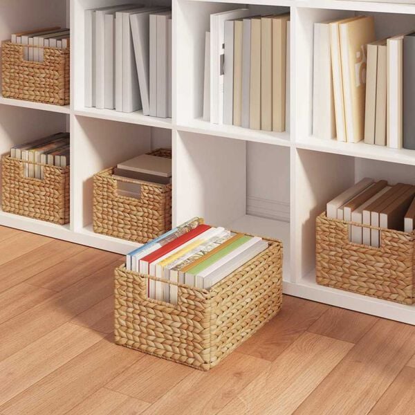 vidaXL Storage Baskets 2 pcs Natural 35 x 25 x 17 cm Water hyacinth