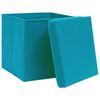 vidaXL Storage Boxes with Lids 10 pcs Baby Blue 32x32x32 cm Fabric