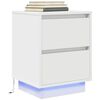 vidaXL Bedside Cabinet with LED Lights&nbsp;White 38x34x50 cm