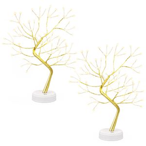vidaXL Mini Starburst Christmas Tree 2 pcs Gold Dia. 12 x 50 cm Steel