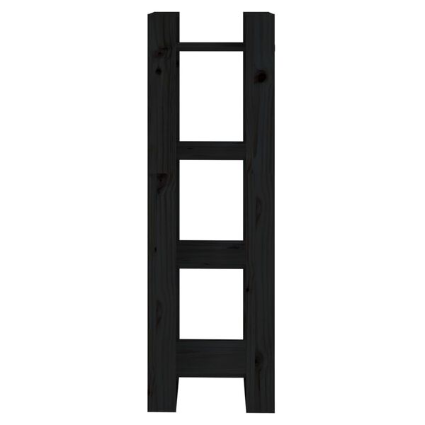 vidaXL Book Cabinet/Room Divider Black 41x35x125 cm Solid Wood Pine