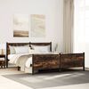 vidaXL Metal Bed Frame without Mattress Smoked Oak 180x200 cm Super King