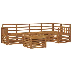 vidaXL Sectional Sofa Set 6 pcs Natural Solid Acacia Wood
