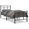 vidaXL Metal Bed Frame without Mattress with Footboard Black 75x190cm