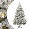 vidaXL Artificial Hinged Christmas Tree Green and White 300 cm