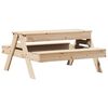 vidaXL Picnic Table with Sandpit for Kids Solid Wood Pine