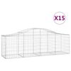 vidaXL Arched Gabion Baskets 15 pcs 200x50x60/80 cm Galvanised Iron