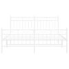 vidaXL Metal Bed Frame without Mattress with Footboard White 150x200cm