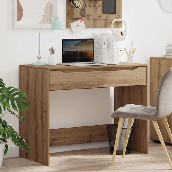 vidaXL Desk with Drawer Artisan Oak 100 x 50 x 78 cm Engineered Wood