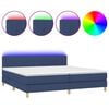 vidaXL Box Spring Bed with Mattress&LED Blue 200x200cm Fabric