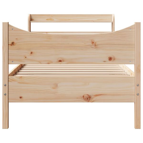 vidaXL Bed Frame with Headboard 100x200 cm Solid Wood Pine