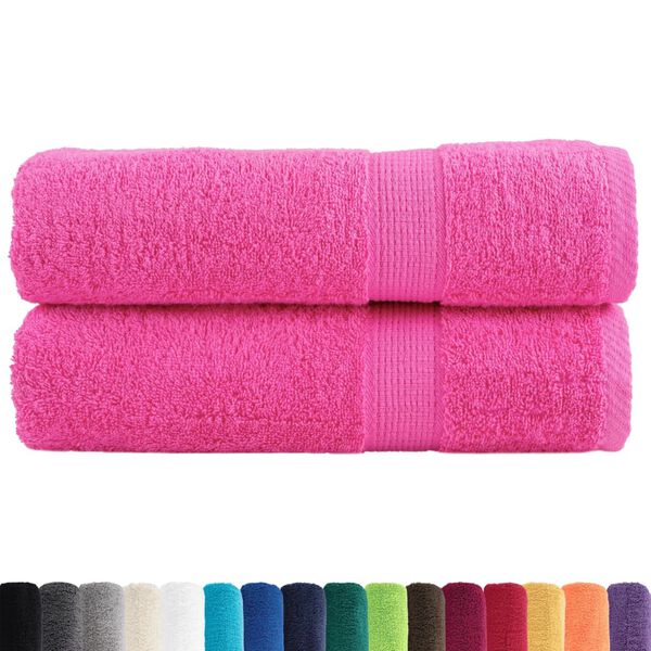 vidaXL Premium Hand Towels SOLUND 2 pcs Pink 50x100 cm 600 gsm