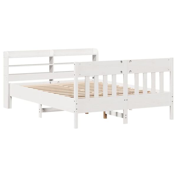vidaXL Bed Frame without Mattress White 120x190 cm Small Double Solid Wood Pine
