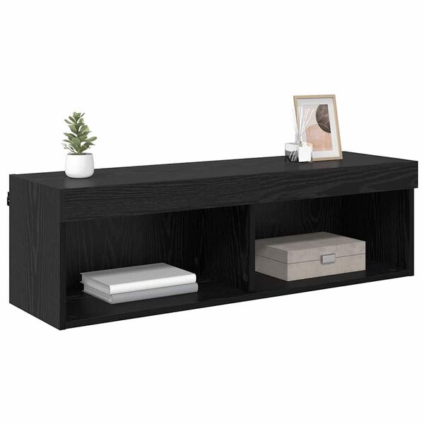 vidaXL TV Wall Cabinet Wall-mounted Panama Black Oak 100 x 30 x 30 cm