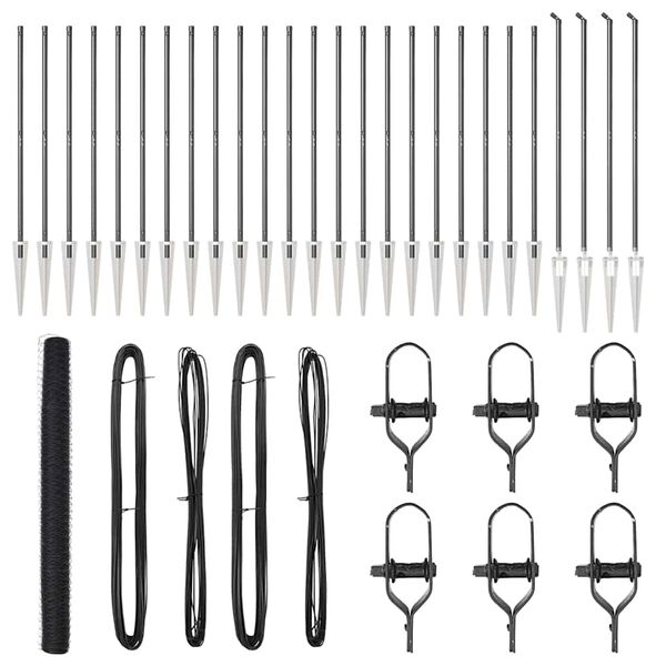 vidaXL Fence with Posts Grey 1.5 x 50 m PVC-coated steel