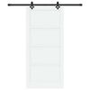 vidaXL Sliding Door White and Black 93 x 202 cm Solid Pine Wood
