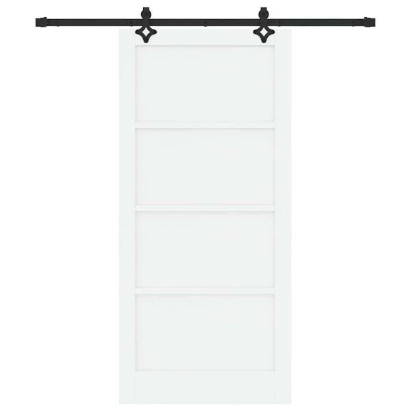 vidaXL Sliding Door White and Black 93 x 202 cm Solid Pine Wood
