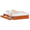 vidaXL Bed Frame with Drawer with Storage Wax Brown Solid Pine Wood
