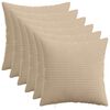 vidaXL Cushion Cover 6 pcs HEERLEN Taupe 40 x 40 cm Corduroy