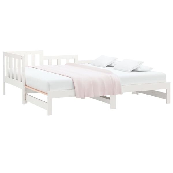 vidaXL Pull-out Day Bed without Mattress White 2x(90x200) cm