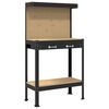 vidaXL Work Benches with Drawer Black 81 x 41 x 145 cm Engineered Wood