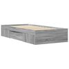 vidaXL Bed Frame without Mattress Grey Sonoma 75x190 cm Small Single Engineered Wood