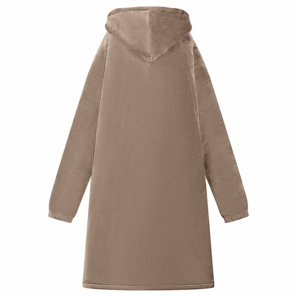 vidaXL Blanket Hoodie Camel 112 x 94 cm Fleece and Flannel