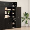 vidaXL Slim Storage Cabinet with Drawer Black oak 30 x 42.5 x 225 cm