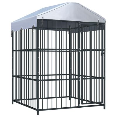 vidaXL Outdoor Dog Kennel with Roof 150x150x210 cm