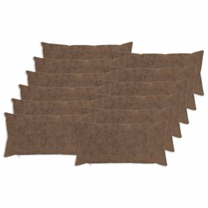 vidaXL Cushion Cover 12 pcs HEERLEN Light Brown 40 x 80 cm