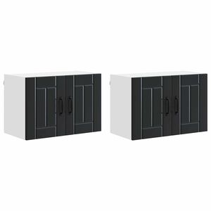 vidaXL Wall Cabinet LUCCA 2 pcs Black 60 x 31 x 40 cm Engineered Wood
