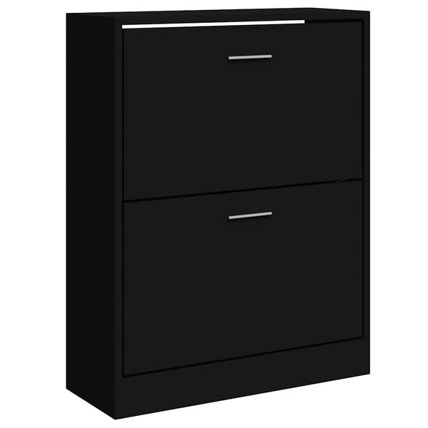 vidaXL Shoe Cabinet Black 63x24x81 cm Engineered Wood