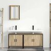 vidaXL Bathroom Furniture Set with Shelf 3 pcs Brown Engineered wood