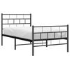 vidaXL Metal Bed Frame without Mattress with Footboard Black 107x203cm