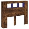 vidaXL LED Headboard Smoked Oak 120x18.5x103.5 cm Engineered Wood
